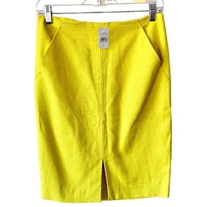 LOFT Yellow Pencil Skirt With Pockets Size 4
